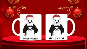 Kişiye Özel  Yılbaşı tasarımlı seramik kupa bardak