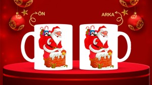 Kişiye Özel  Yılbaşı tasarımlı seramik kupa bardak